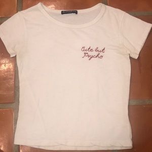 White Cute but psycho T-shirt- BRANDY MELVILLE